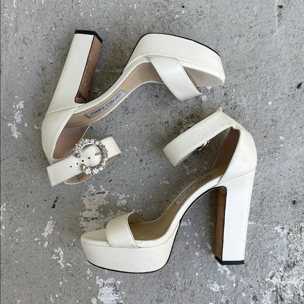 Jimmy Choo Mionne 120 Latte Leather platforms